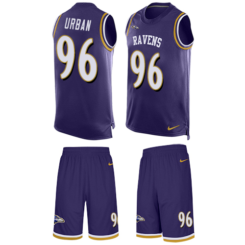 Men's Limited Brent Urban Nike Jersey Purple - #96 Tank Top Suit NFL Baltimore Ravens